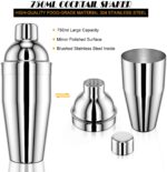 17 Stück Cocktail Set + 1 Cocktailbuch, RATEL Edelstahl Cocktail Mixing Shaker Set, Professionelles Barzubehör Werkzeug Party Essential cocktailshaker Mit 750ml Cocktail Shaker, Sieb, Cocktailbuch – Bild 2