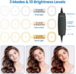 EIVOTOR 12 Zoll Ringlicht mit Stativ LED Selfie – Bild 2