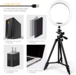 Amzdeal 6 '' Ringleuchte mit Stativ 3 Farben 10% -100% Einstellbare Helligkeit, 360°Umdrehung – Bild 4