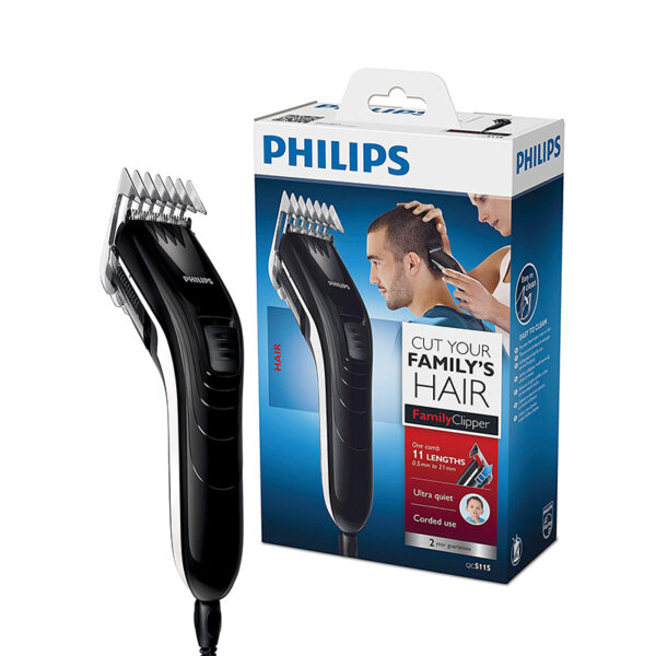 Philips QC5115/15, Haarschneidemaschine für die ganze Familie, mit 11 präzisen Längeneinstellungen von 3 mm bis 21 mm