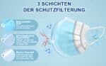 Medizinische Gesichtsmaske Einweg, Blau, 50 Stück – Bild 10