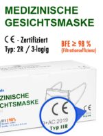 100 Stück + 10 Stück GRATIS OP-Mundschutz – TYP IIR (CE Zertifiziert) – Einmal Mundbedeckung (110 Stück Med). – Bild 3