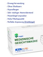 100 Stück + 10 Stück GRATIS OP-Mundschutz – TYP IIR (CE Zertifiziert) – Einmal Mundbedeckung (110 Stück Med). – Bild 4