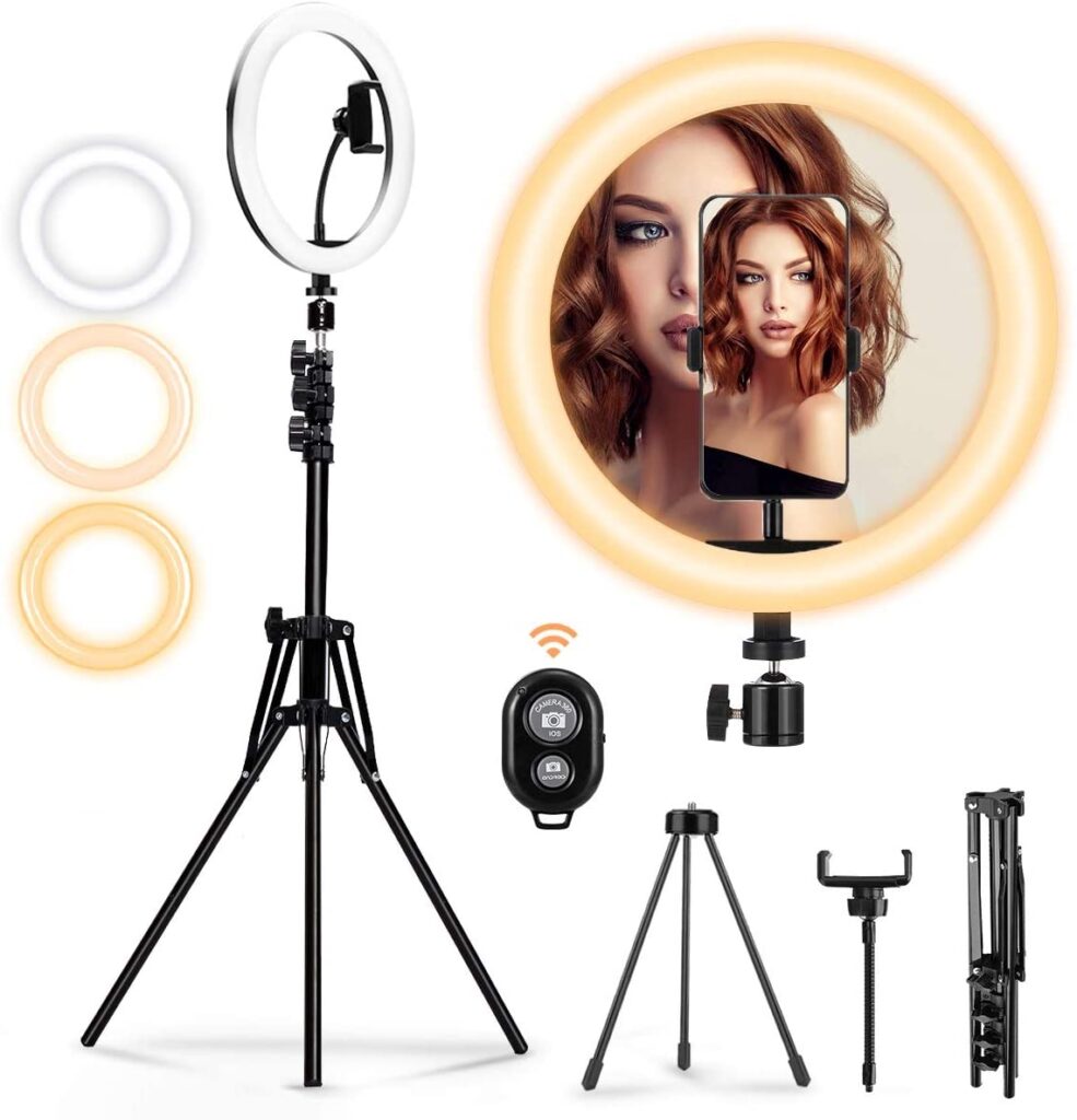 MOHOO LED Ringleuchte Licht Set, 3000-6000K dimmbare