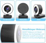 MHDYT 2K Webcam mit Mikrofon und Ringlicht HD Facecam – Bild 9
