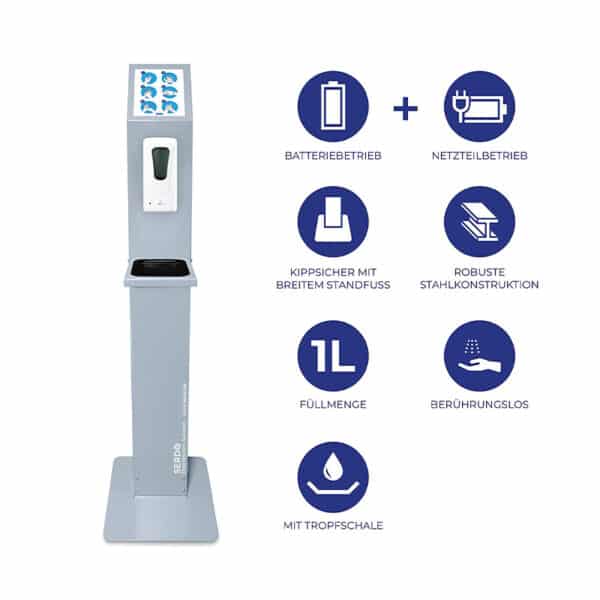 SERDO Desinfektionssäule mit Sensor