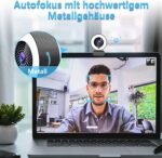MHDYT 2K Webcam mit Mikrofon und Ringlicht HD Facecam – Bild 7