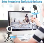 MHDYT 2K Webcam mit Mikrofon und Ringlicht HD Facecam – Bild 4