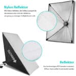 GEEKOTO Softbox Set Fotostudio 50 x 70cm, Dauerlicht Studioleuchte Set mit 2 Softboxlampen E27 85W 5500K, 2m Vollverstellbare Lichtstative für Studio-Porträts, Produktfotografie, Modefotos