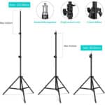 GEEKOTO Softbox Set Fotostudio 50 x 70cm, Dauerlicht Studioleuchte Set mit 2 Softboxlampen E27 85W 5500K, 2m Vollverstellbare Lichtstative für Studio-Porträts, Produktfotografie, Modefotos