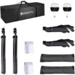GEEKOTO Softbox Set Fotostudio 50 x 70cm, Dauerlicht Studioleuchte Set mit 2 Softboxlampen E27 85W 5500K, 2m Vollverstellbare Lichtstative für Studio-Porträts, Produktfotografie, Modefotos