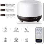 500ml Aroma Diffuser,TENSWALL Ultraschall Luftbefeuchter Fernbedienung Vernebler Raumbefeuchter – Bild 3