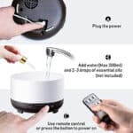 500ml Aroma Diffuser,TENSWALL Ultraschall Luftbefeuchter Fernbedienung Vernebler Raumbefeuchter – Bild 7