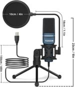 TONOR PC Mikrofon USB Computer, Plug & Play mit Stativ und Pop-Filter für Podcasts – Bild 4