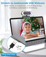 1080P Webcam mit Mikrofon＆Ringlicht,lesvtu HD Web Kamera – Bild 6