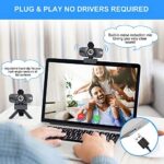 Webcam mit mikrofon 1080P Full HD mit Webcam Abdeckung – Bild 3