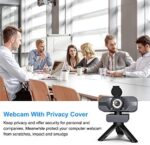 Webcam mit mikrofon 1080P Full HD mit Webcam Abdeckung – Bild 2