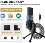 TONOR PC Mikrofon USB Computer, Plug & Play mit Stativ und Pop-Filter für Podcasts – Bild 2