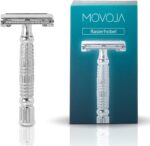 MOVOJA Rasierhobel-Set | inkl. 5 Rasierklingen & Reiseetui | aus hochwertigem Edelstahl
