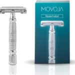 MOVOJA Rasierhobel-Set | inkl. 5 Rasierklingen & Reiseetui | aus hochwertigem Edelstahl