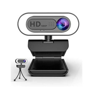 1080P Webcam mit Mikrofon＆Ringlicht,lesvtu HD Web Kamera