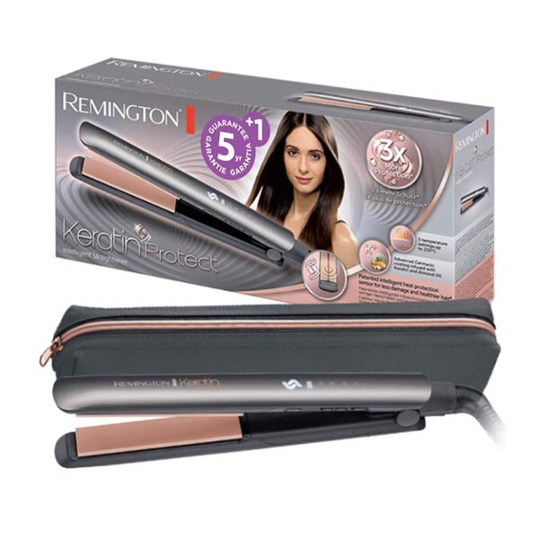 Remington Glättbürste Keratin Protect Ionen 2in1: Glätteisen & Haarbürste