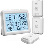ORIA Digital Thermometer, Innen/Aussen mit 3 Aussensensor
