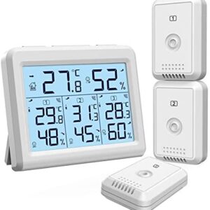 ORIA Digital Thermometer, Innen/Aussen mit 3 Aussensensor
