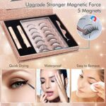 AOVSHEY Upgraded Magnetische Wimpern Eyeliner Set, 7 Paar Natürlich 3D Wiederverwendbar – Bild 4