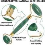 Jade Roller, Gesichtsmassage, Natürlicher Gesichtsroller mit Gua-Sha-Set, Anti Aging – Bild 4