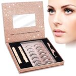AOVSHEY Upgraded Magnetische Wimpern Eyeliner Set, 7 Paar Natürlich 3D Wiederverwendbar
