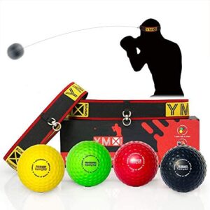 YMX BOXING Reflexball, 4 Bälle+2 Stirnbänder