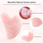 Gua Sha Set aus Rosenquarz – Gesichtsroller und Massagestein für Gesicht und Nacken – Bild 3