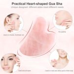 Gua Sha Set aus Rosenquarz – Gesichtsroller und Massagestein für Gesicht und Nacken – Bild 5