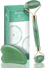 Jade Roller, Gesichtsmassage, Natürlicher Gesichtsroller mit Gua-Sha-Set, Anti Aging – Bild 9
