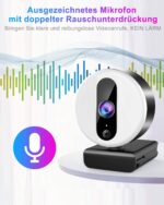 2K Webcam mit Mikrofon für PC,Ringlicht Webcam USB mit Abdeckung und Stativ – Bild 11