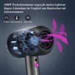 Faszin Ionen Haartrockner – Profi Föhn mit AC-Motor, 2 Geschwindigkeiten, 3 Hitzeeinstellungen, Kaltlufttaste, Diffusor & 2 Konzentratoren – Bild 4