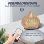 500 ml Aroma-Diffuser - LED & Fernbedienung, 14 Farben, 4 Timer, 2 Sprühmodi – leise, Gold – Bild 4