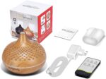 500 ml Aroma-Diffuser - LED & Fernbedienung, 14 Farben, 4 Timer, 2 Sprühmodi – leise, Gold – Bild 5