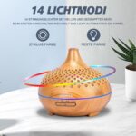 500 ml Aroma-Diffuser - LED & Fernbedienung, 14 Farben, 4 Timer, 2 Sprühmodi – leise, Gold – Bild 9