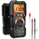 KAIWEETS Digital Multimeter mit LED-Buchsen, Strommessgerät CAT III 1000 V, CAT IV 600 V True RMS Auto-Range 6000 Zähler, misst Spannung,Kapazität, Temperatur, Widerstand für Elektriker