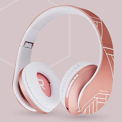 Kopfhörer Over Ear powerlocus Wireless Bluetooth 5 Kopfhörer Rose Gold komplett