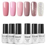 ROSALIND 6 Stück Gel-Nagellack Imprägniert das Design-Set für Nagellack-Set für Semipermanenten Nägel, Set Rosa