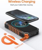 Hiluckey Wireless Solar Powerbank 26800mAh Wasserdichtes Solar Ladegerät USB C Externer Akku mit 4 Outputs, Power Bank für Smartphones, Tablets und mehr – Bild 7