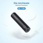 Mini Powerbank EnergyQC USB C 5000mAh Kompakter Slim Externer Akku mit 2.4A Output Kleines Tragbares Ladegerät für iPhone, Huawei, Samsung, Xiaomi und Andere Smartphones – Bild 3