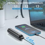 Mini Powerbank EnergyQC USB C 5000mAh Kompakter Slim Externer Akku mit 2.4A Output Kleines Tragbares Ladegerät für iPhone, Huawei, Samsung, Xiaomi und Andere Smartphones – Bild 6