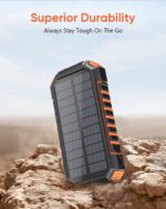 Hiluckey Wireless Solar Powerbank 26800mAh Wasserdichtes Solar Ladegerät USB C Externer Akku mit 4 Outputs, Power Bank für Smartphones, Tablets und mehr – Bild 5