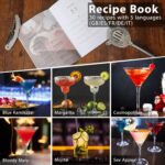 Cocktail Shaker Set – 15-teiliges Edelstahl Bar-Set mit Bambusständer & Rezeptbuch – Bild 5
