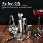 Cocktail Shaker Set – 15-teiliges Edelstahl Bar-Set mit Bambusständer & Rezeptbuch – Bild 7