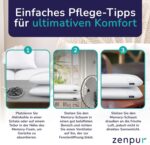 ZenPur Memory Schaum Schlaf Kissen – Bild 7